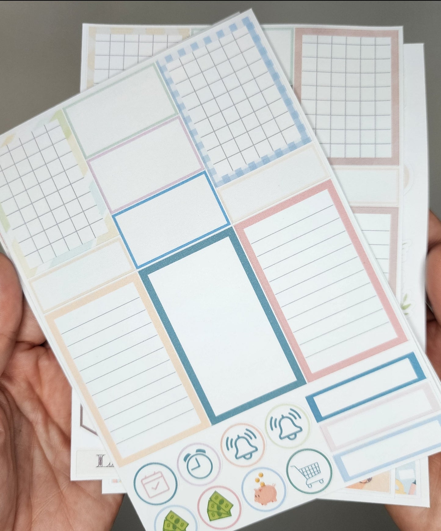 Kit de Stickers (5 Hojas) Funcionales para Estudiantes y Profesionales-Ideal Para Agenda/Journal/Libretas/Calendario