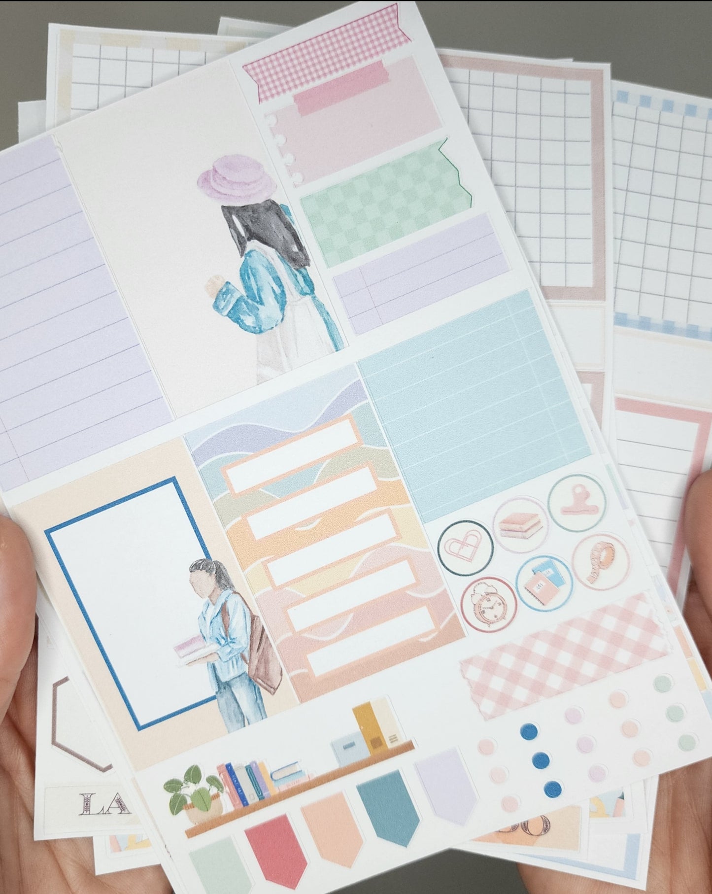 Kit de Stickers (5 Hojas) Funcionales para Estudiantes y Profesionales-Ideal Para Agenda/Journal/Libretas/Calendario