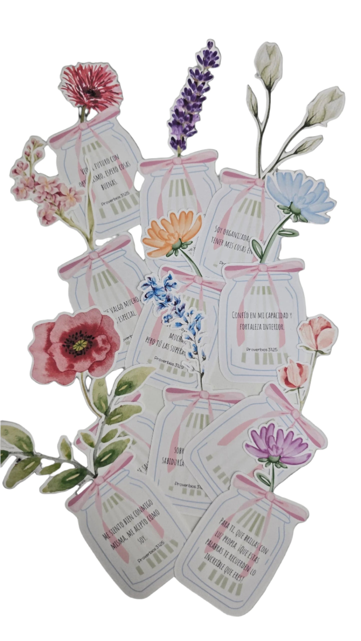Tarjetas Flores de Afirmaciones Inspirado en Proverbios 31