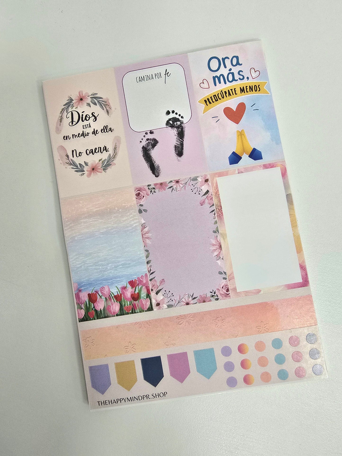 Kit de Stickers (5 Hojas) "Fe & Primavera" Para Agenda/Journal/Libretas