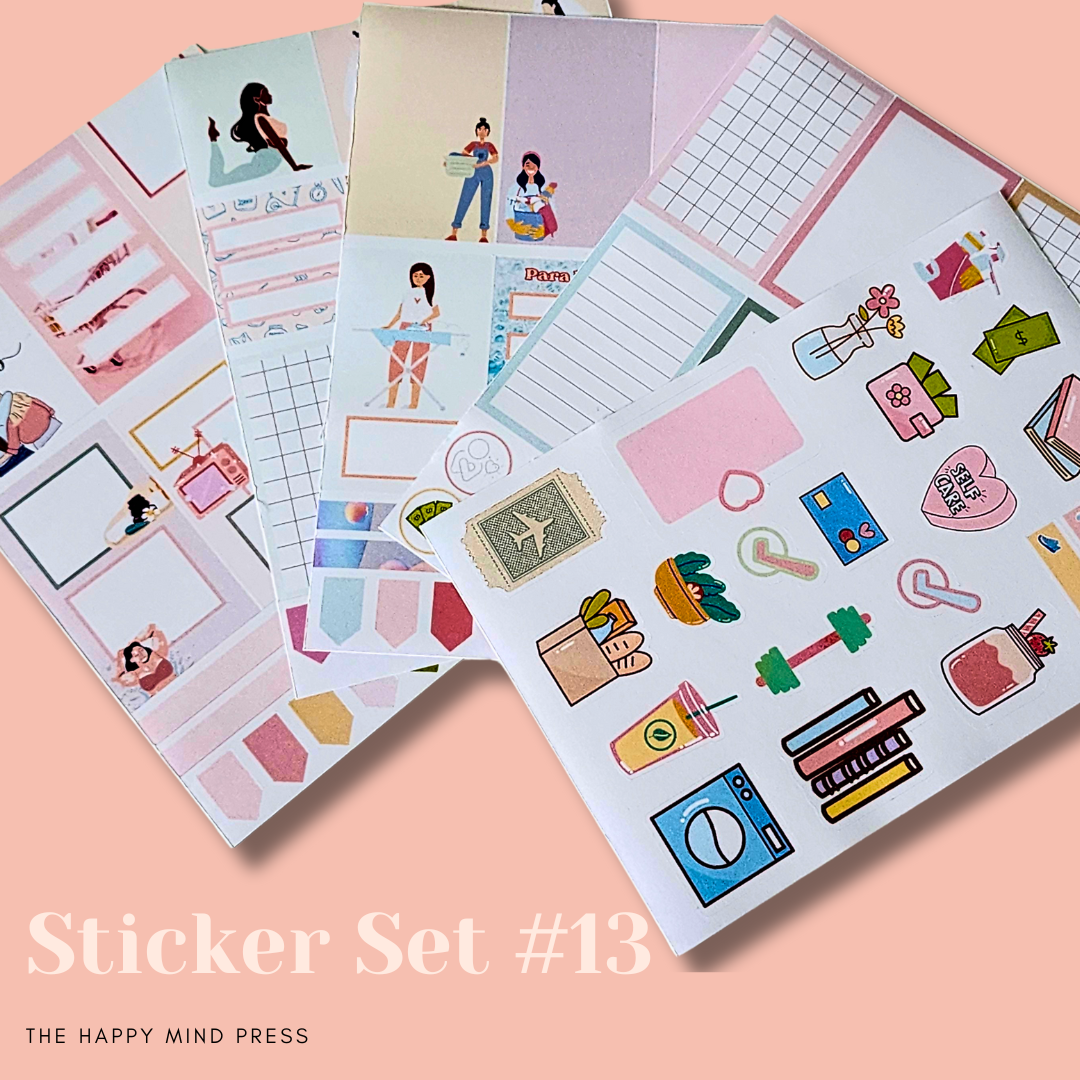 Kit de Stickers 5 Hojas "Hábitos y Rutinas" Para Agenda/Journal/Libretas/Calendario