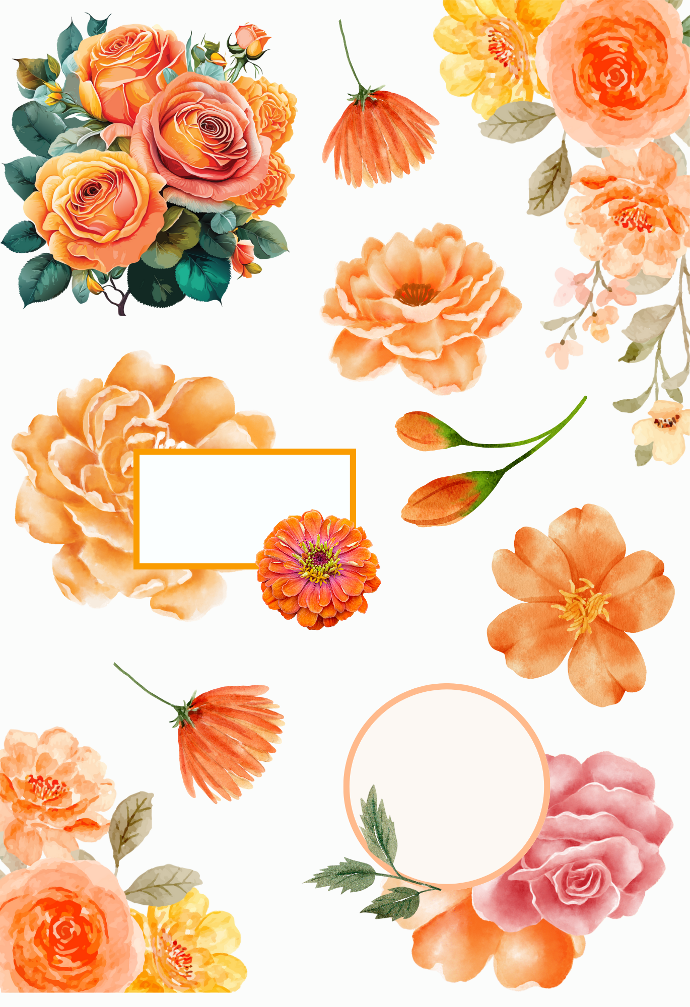 Kit de Stickers (5 Hojas) "Floral" Para Agenda/Journal/Libretas/Calendario