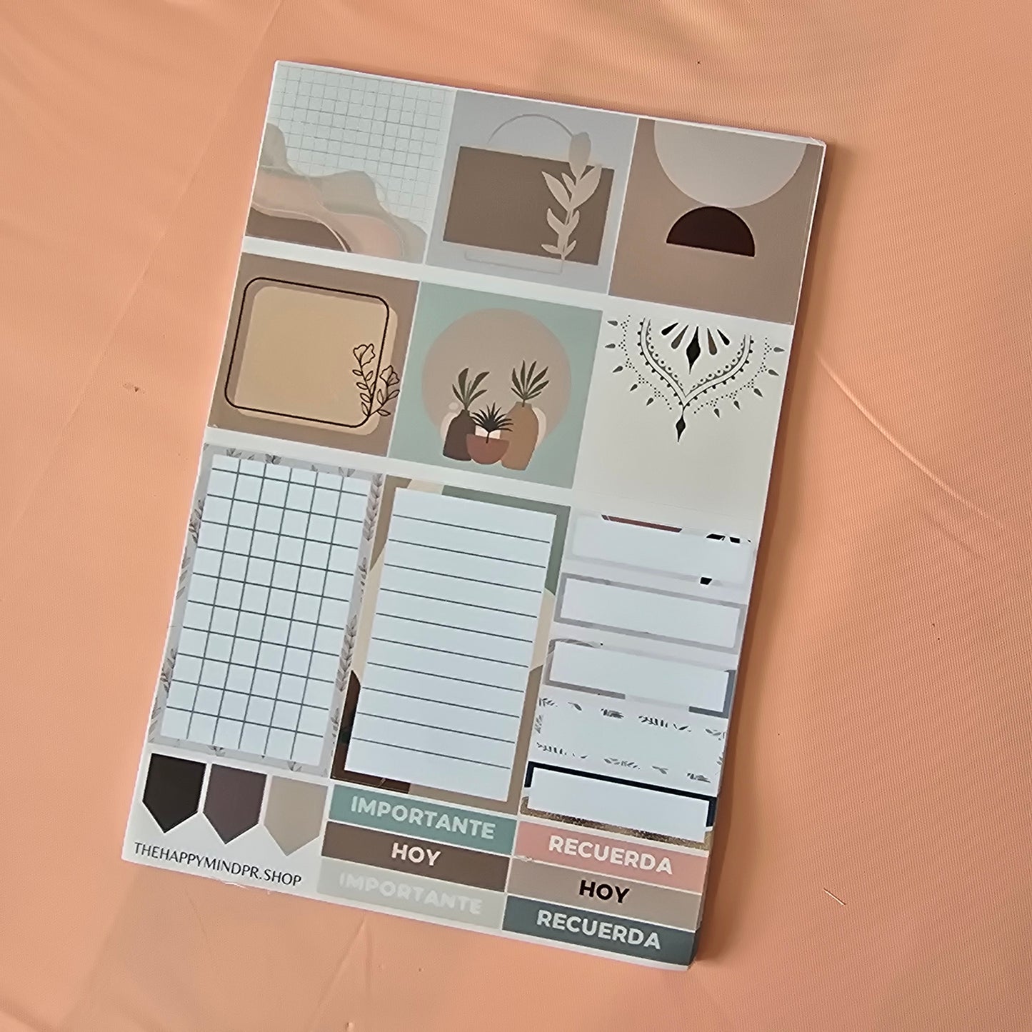 Kit de Stickers de 5 Hojas Boho Chic Para Agenda/Journal/Libretas/Calendario