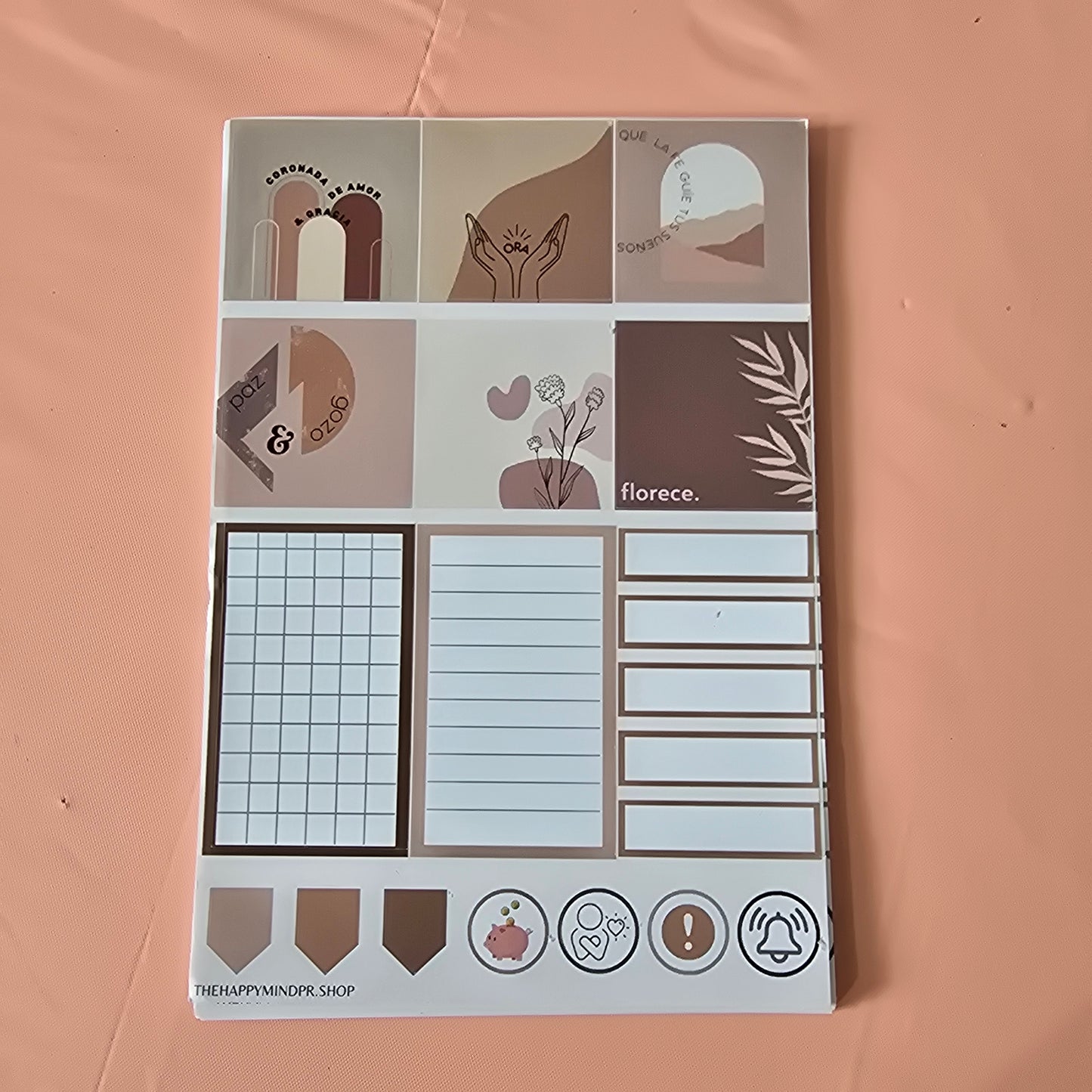 Kit de Stickers (5 Hojas) "Fe" Para Agenda/Journal/Libretas