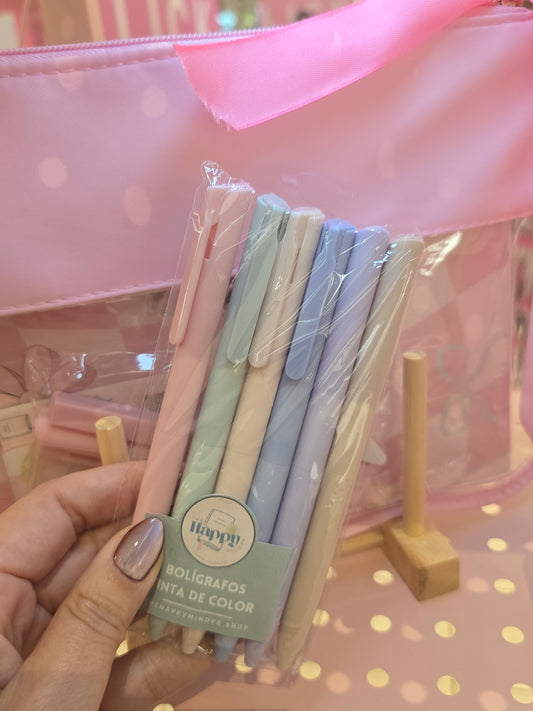 Paquetes de 6 Bolígrafos Tinta de Colores