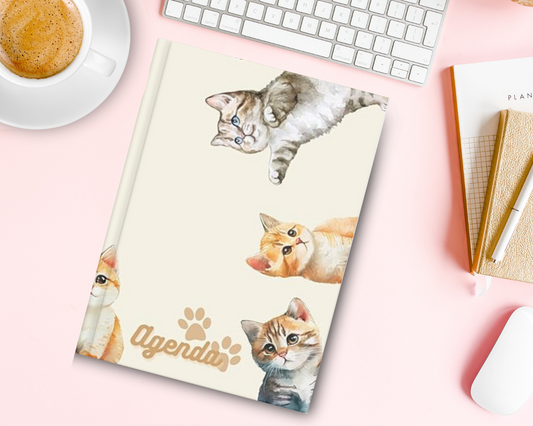 Agenda Todo En Uno Sin Fecha Con Portada de Gatitos