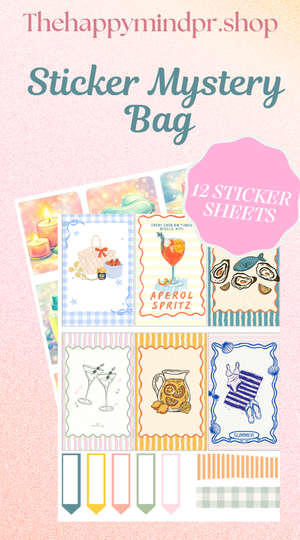 Bolsa Sorpresa de Stickers (12 Hojas)