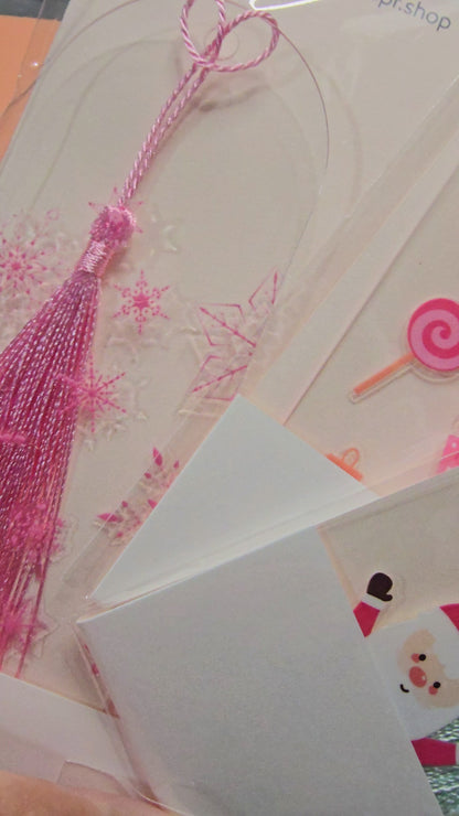 Bookmarks Acrílico Navidad Rosado