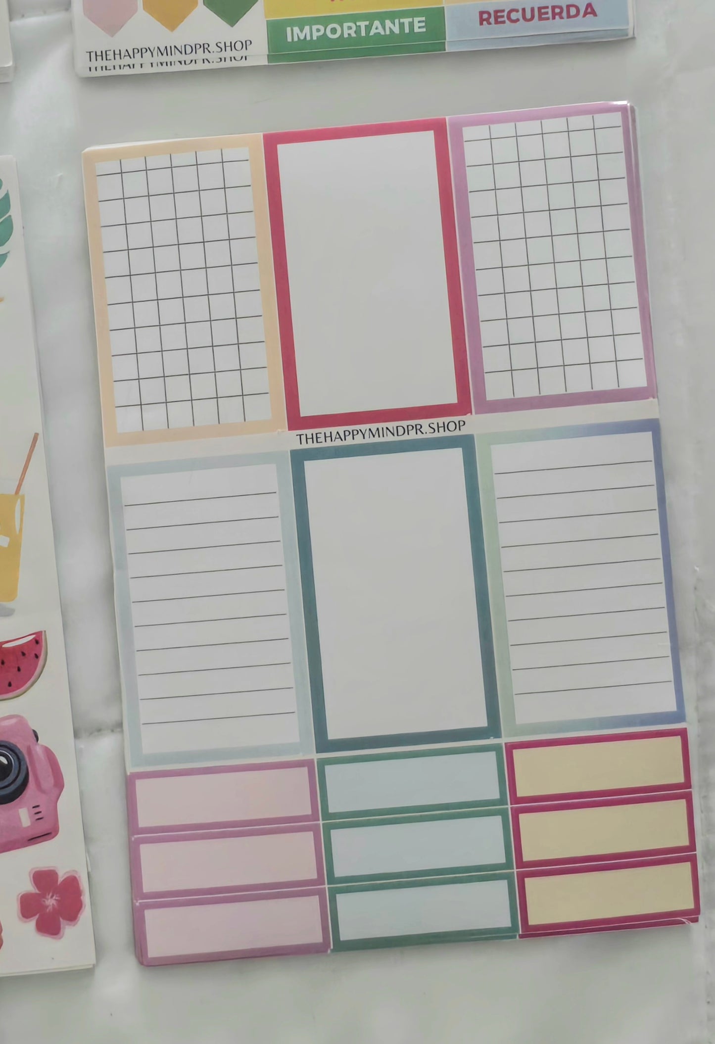 Set de Stickers  (6 Hojas)  "Veraneo" Para Agenda/Journal/Libretas