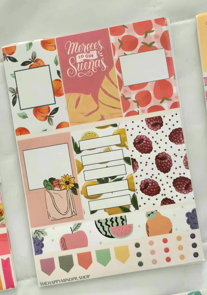 Set de Stickers  (6 Hojas)  "Veraneo" Para Agenda/Journal/Libretas