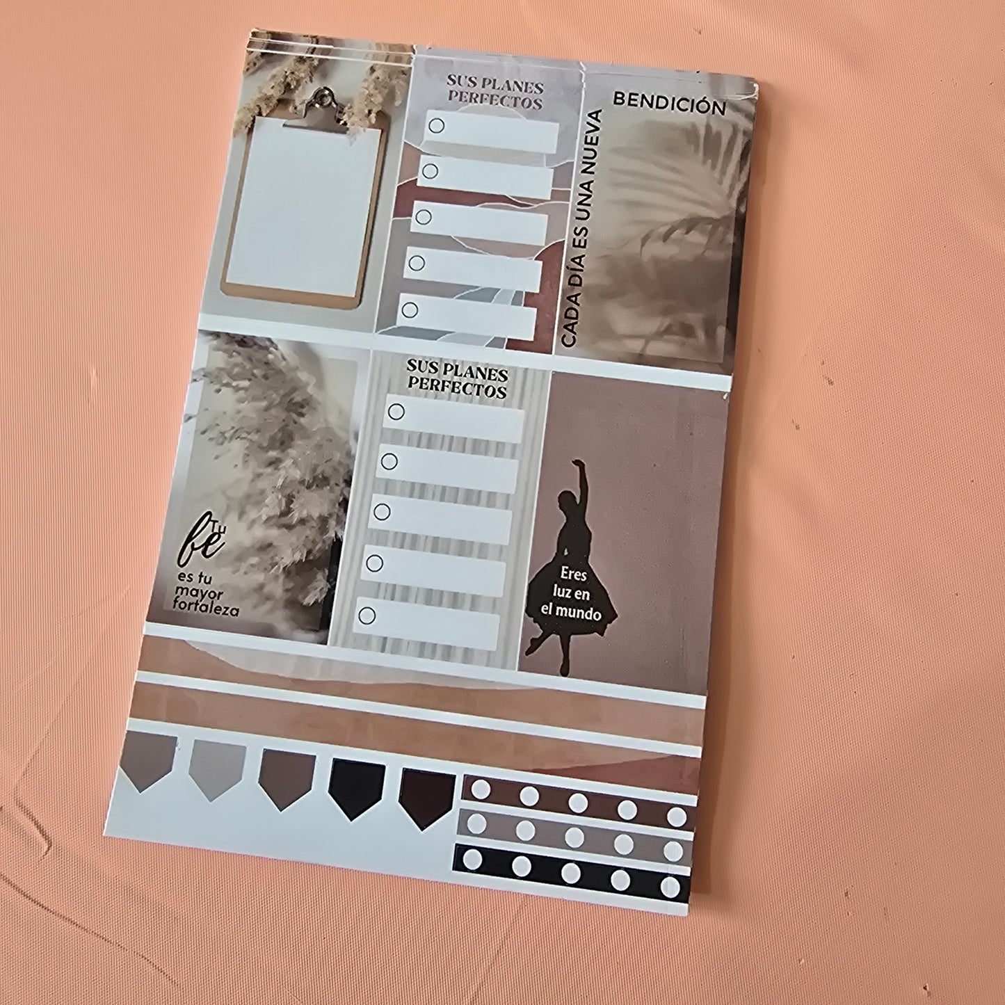 Kit de Stickers  (5 Hojas)  "Fe" Para Agenda/Journal/Libretas