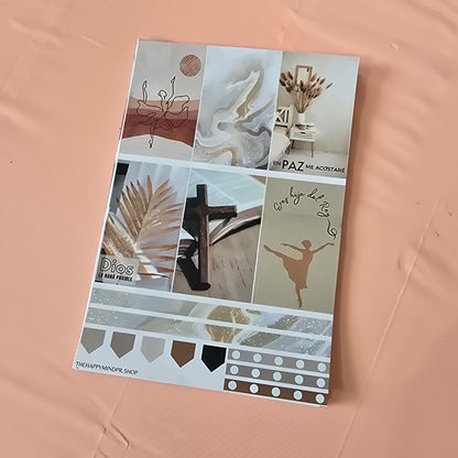 Kit de Stickers  (5 Hojas)  "Fe" Para Agenda/Journal/Libretas