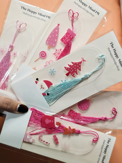 Bookmarks Acrílico Navidad Rosado