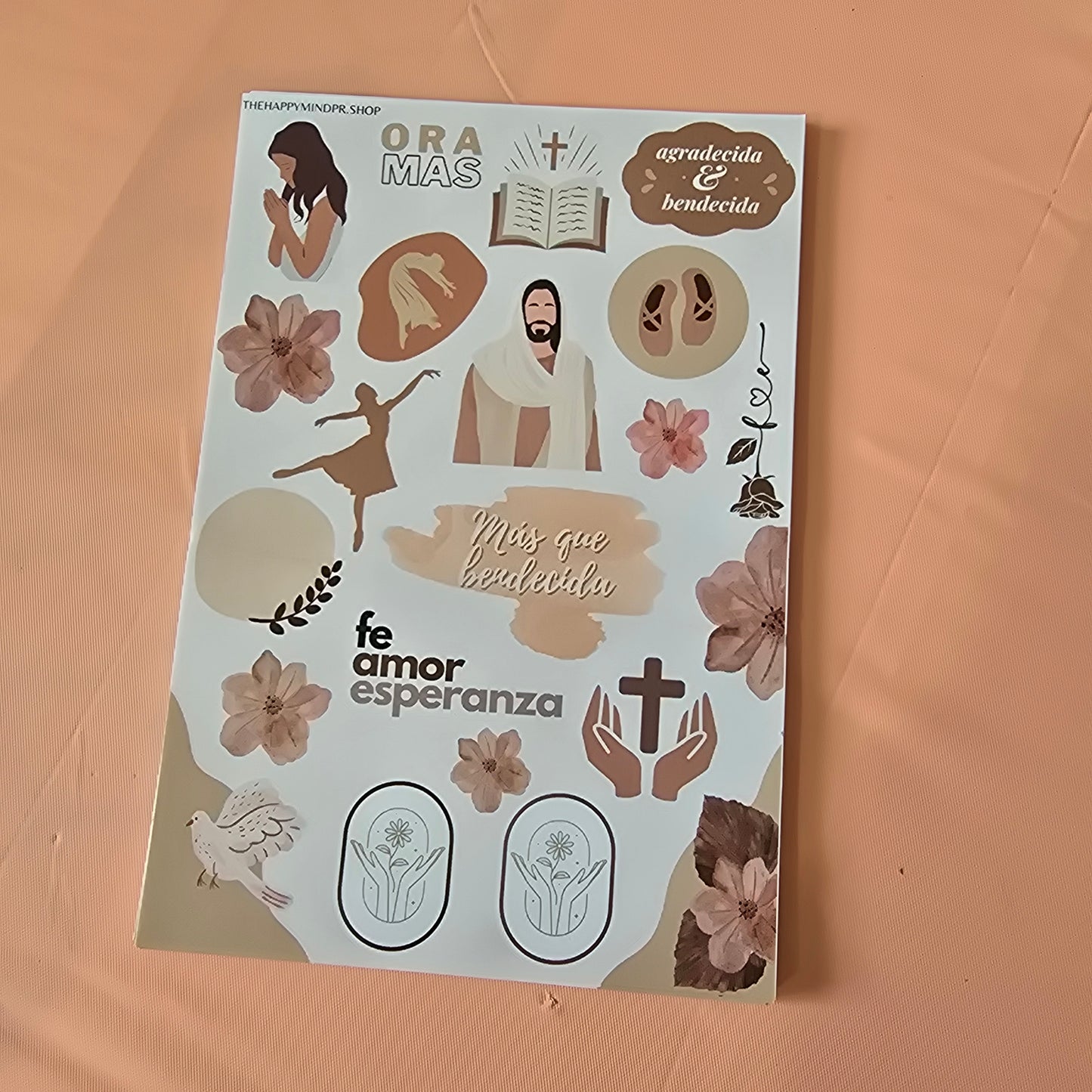Kit de Stickers  (5 Hojas)  "Fe" Para Agenda/Journal/Libretas