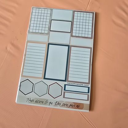 Kit de Stickers  (5 Hojas)  "Fe" Para Agenda/Journal/Libretas